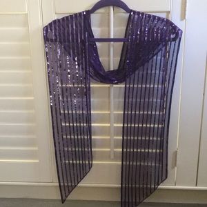 Sheer, Sequined, Long, Lovely Scarf.